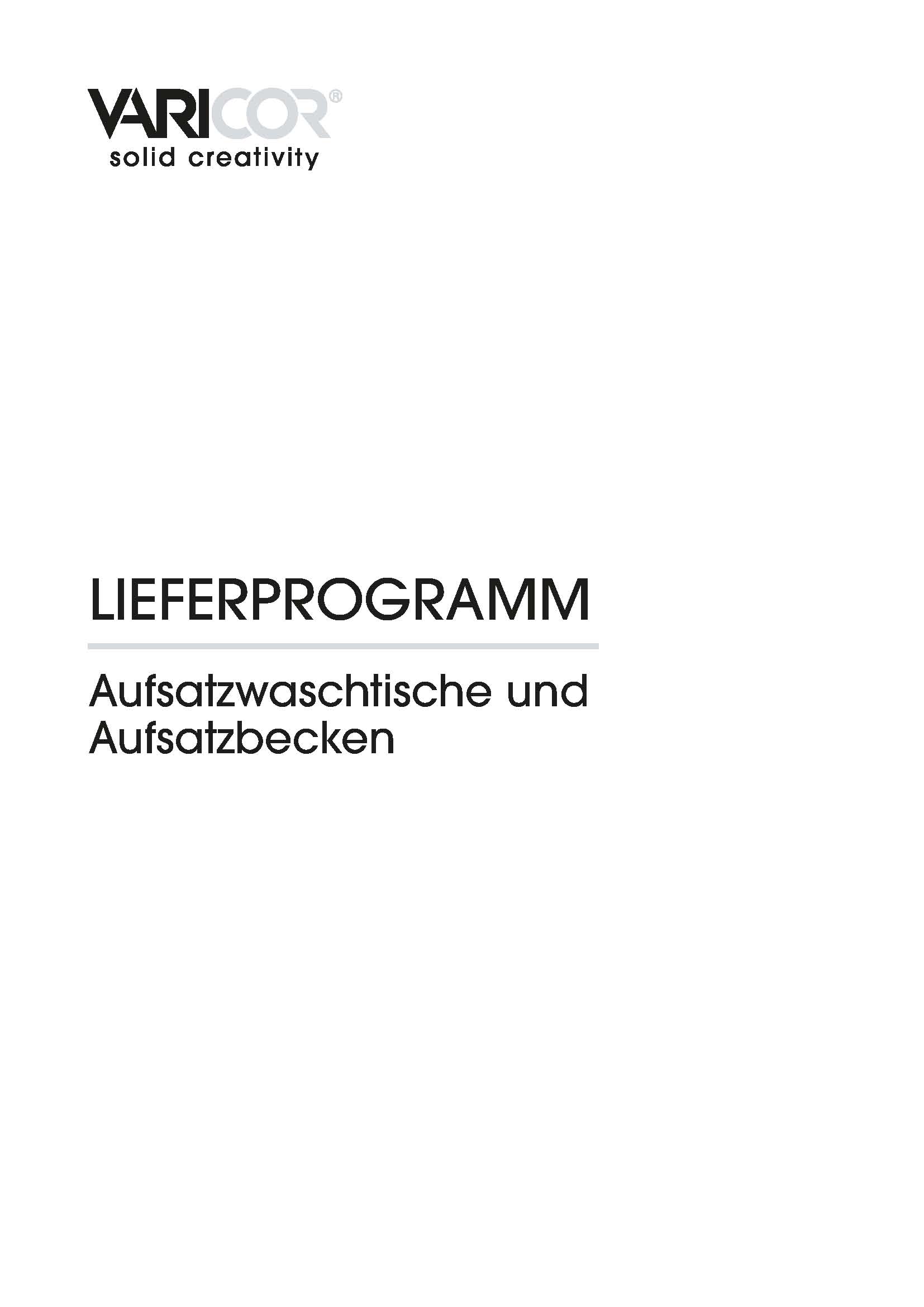 Varicor Aufsatzwaschtische und Aufsatzbecken planen und bauen